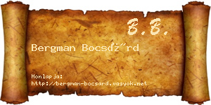 Bergman Bocsárd névjegykártya